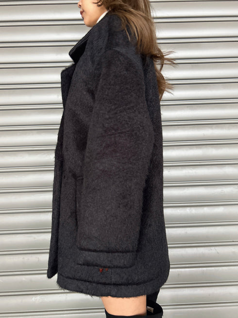 シャギーダブルミドル丈コート